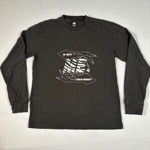 ME Melody Ehsani Shirt Sm Long Sleeve IF NOT ME THEN WHO Tee Streetwear Charcoal